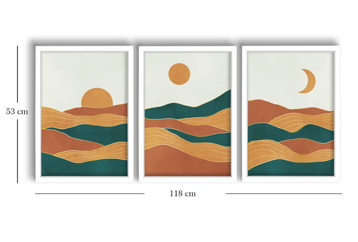 Wallity Cuadro Decorativo Enmarcado MDF (3 Piezas) 38 x 53 cm